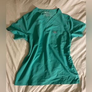 Figs Aqua Green Scrub Top
